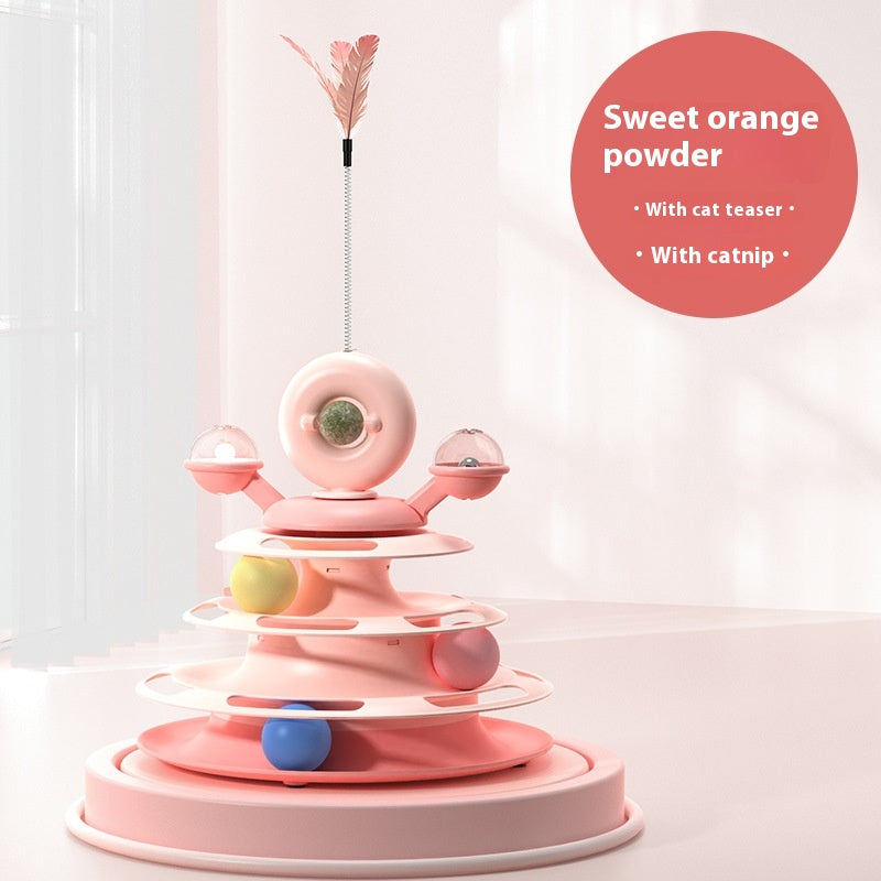 4-Level Interactive Cat Toy Tower