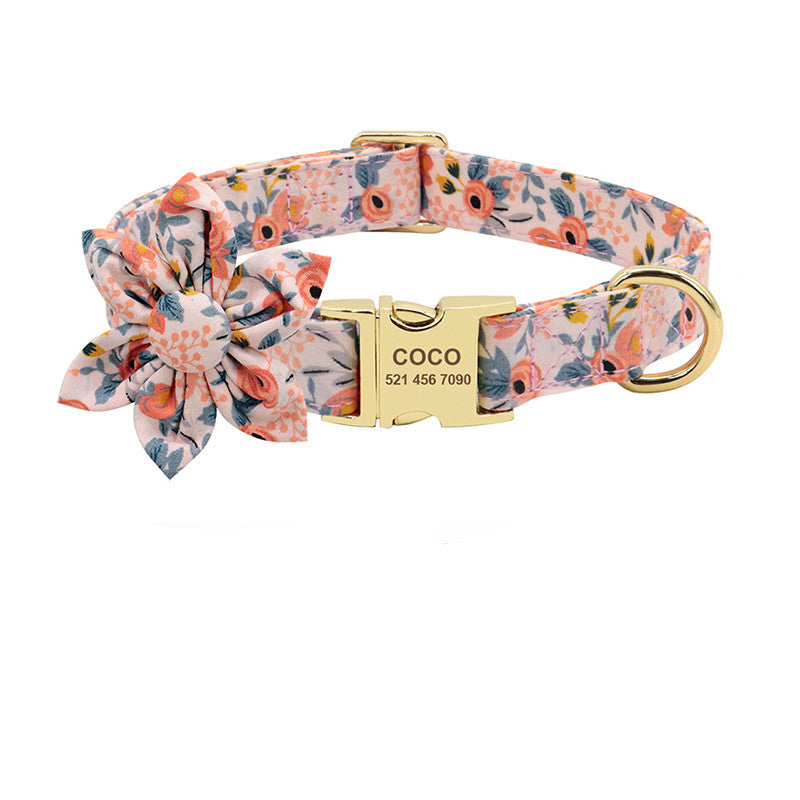 Personalized Fashion Nylon Dog Collar with Custom ID Tag