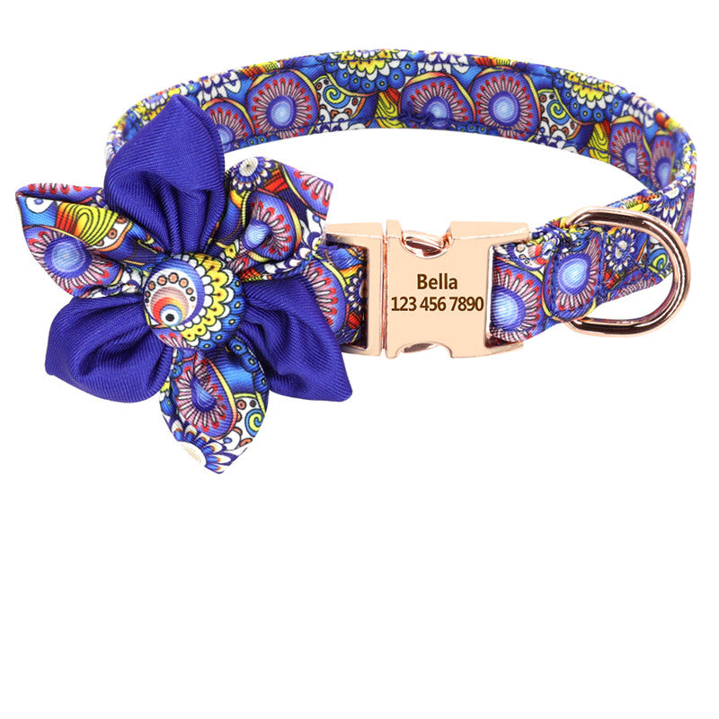 Personalized Fashion Nylon Dog Collar with Custom ID Tag