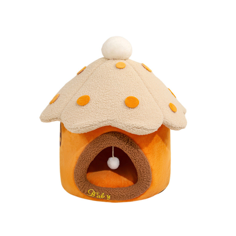 Pet Removable Mushroom House Nest