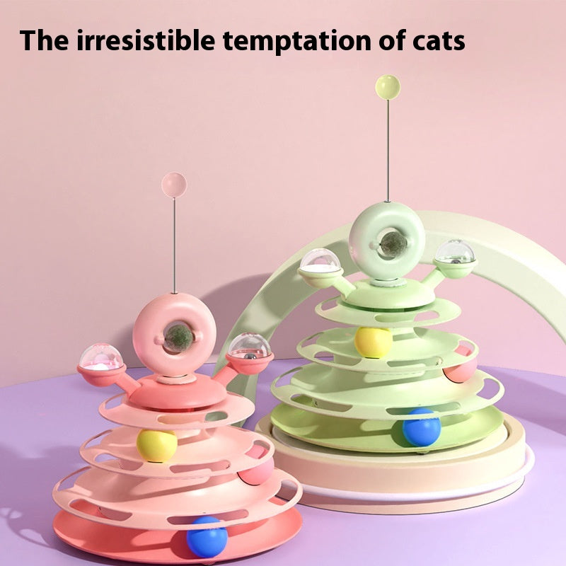 4-Level Interactive Cat Toy Tower