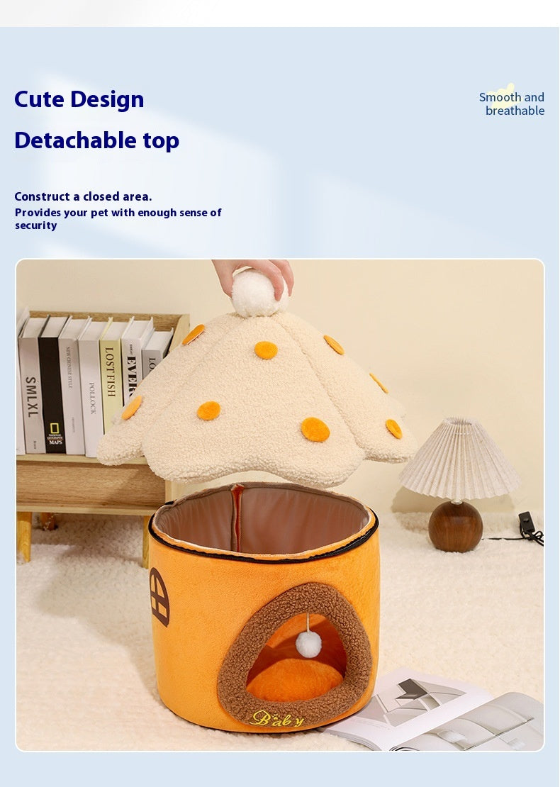 Pet Removable Mushroom House Nest