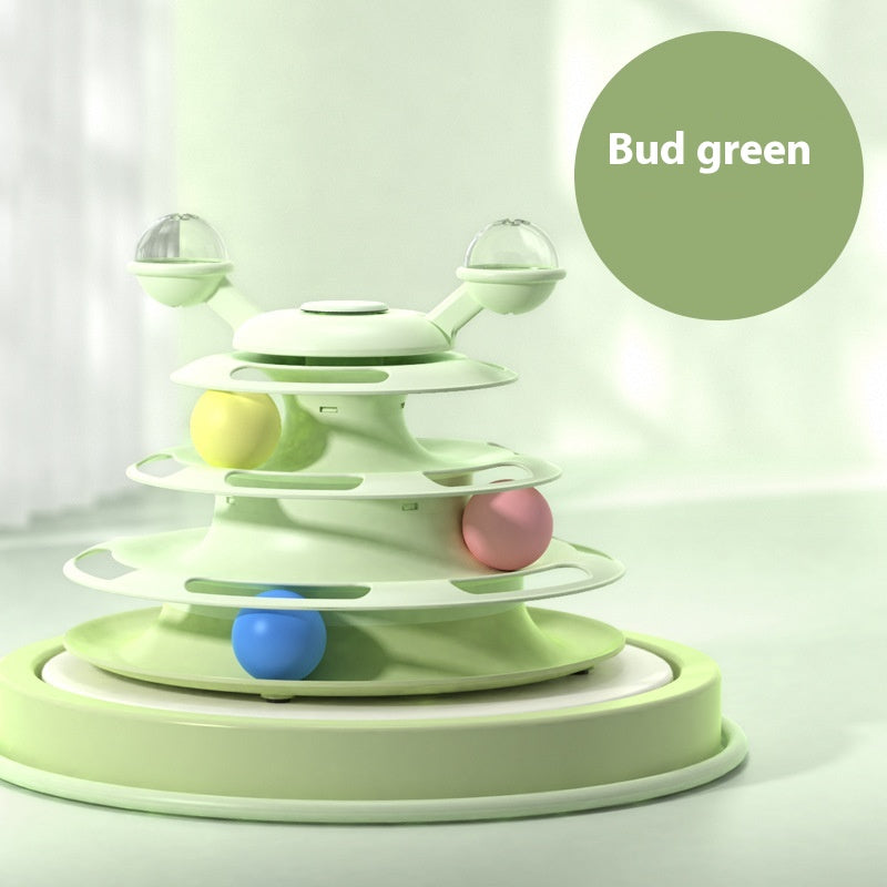 4-Level Interactive Cat Toy Tower