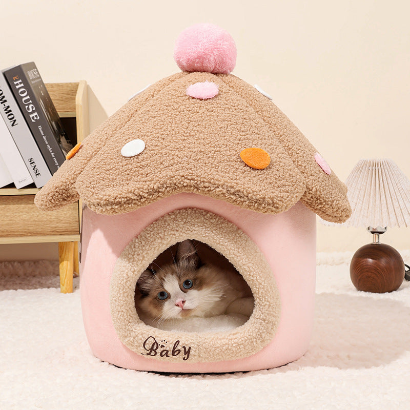 Pet Removable Mushroom House Nest