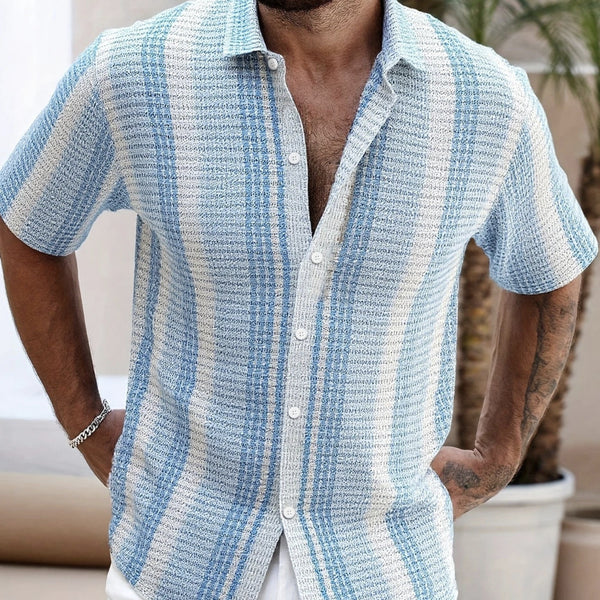 3D-Printed Short-Sleeve Mens Casual Beach Shirt
