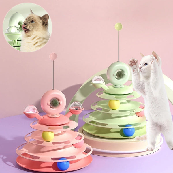 4-Level Interactive Cat Toy Tower
