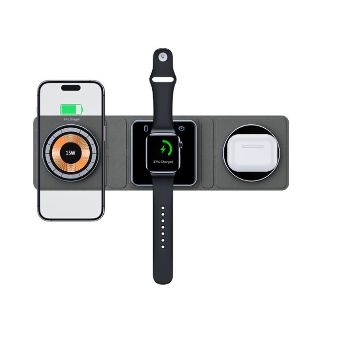 3-in-1 Magnetic Folding Wireless Charger Station
