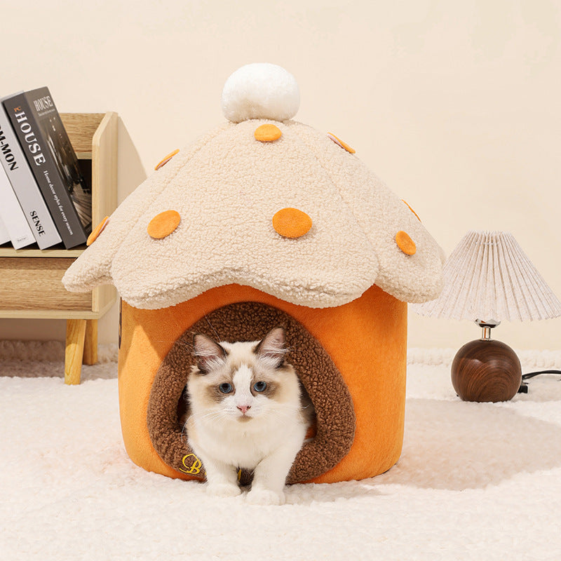 Pet Removable Mushroom House Nest