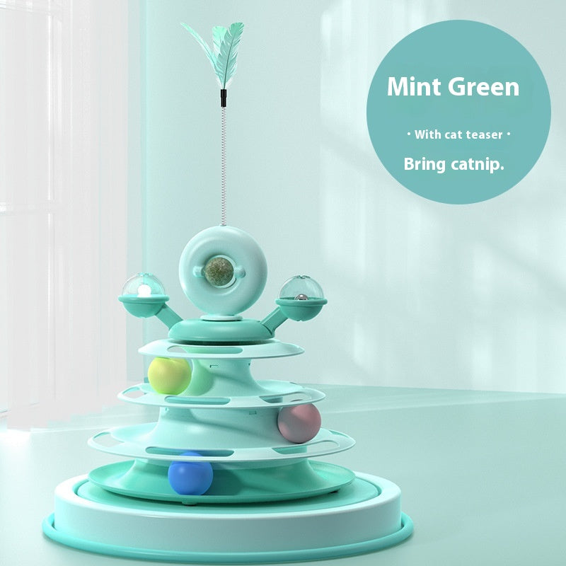 4-Level Interactive Cat Toy Tower