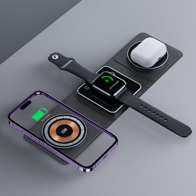 3-in-1 Magnetic Folding Wireless Charger Station
