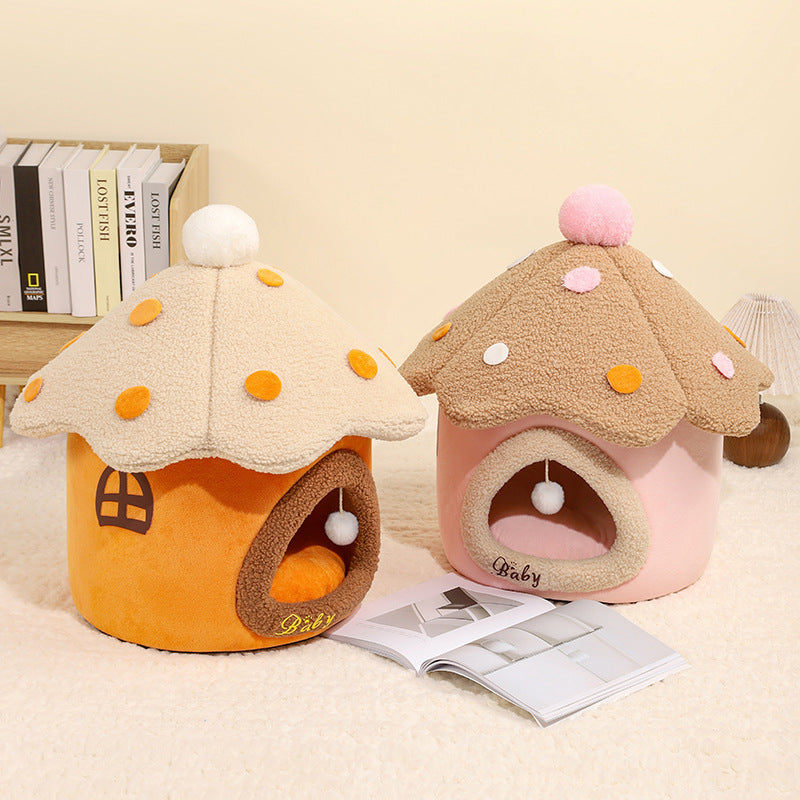 Pet Removable Mushroom House Nest