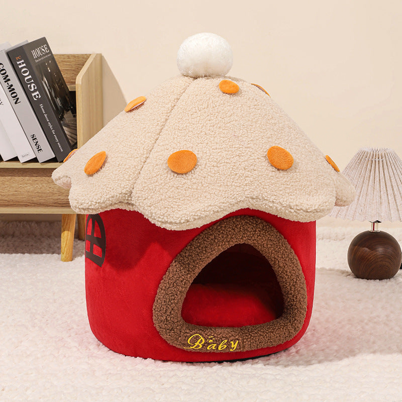 Pet Removable Mushroom House Nest